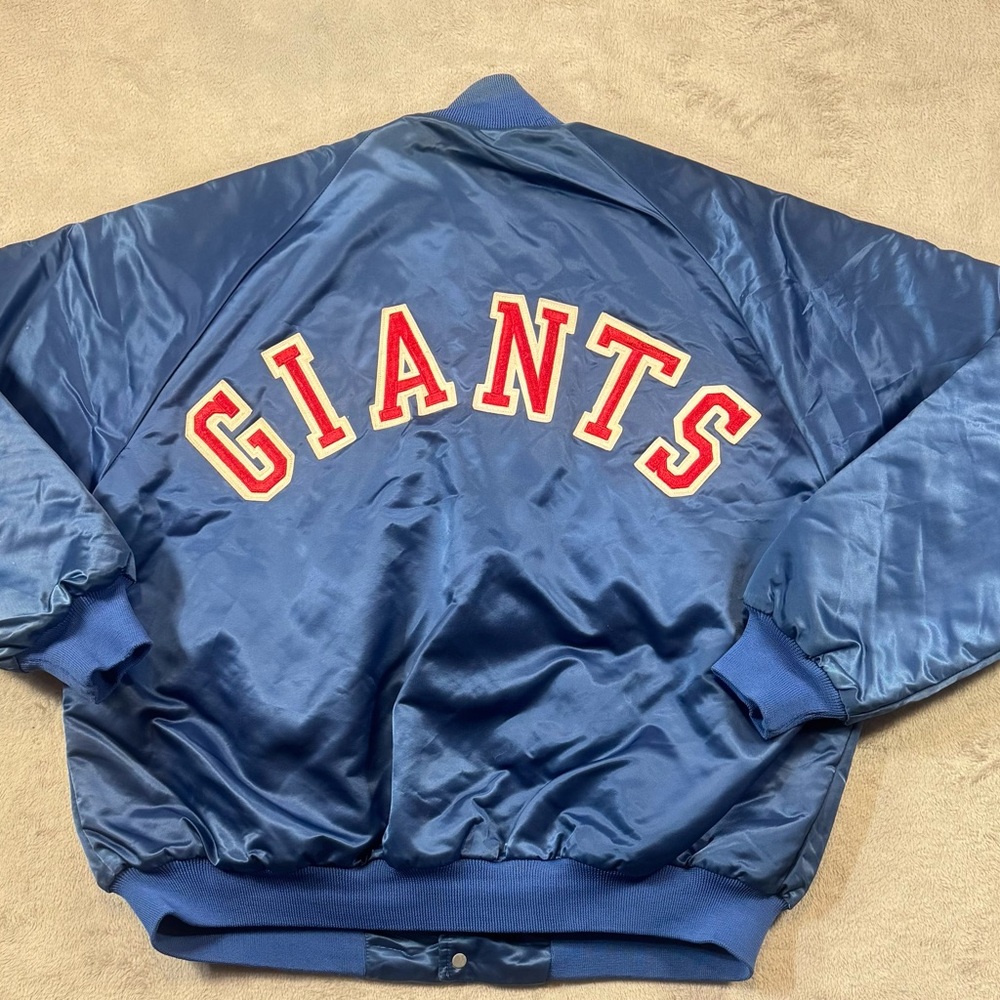 Vintage Chalk Line New York Giants Satin Jacket Back Spell Out XL Quilted Lining